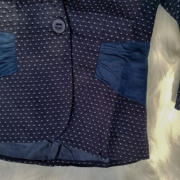SOLD Blue White Dotted Blazer - Picture 3 of 7